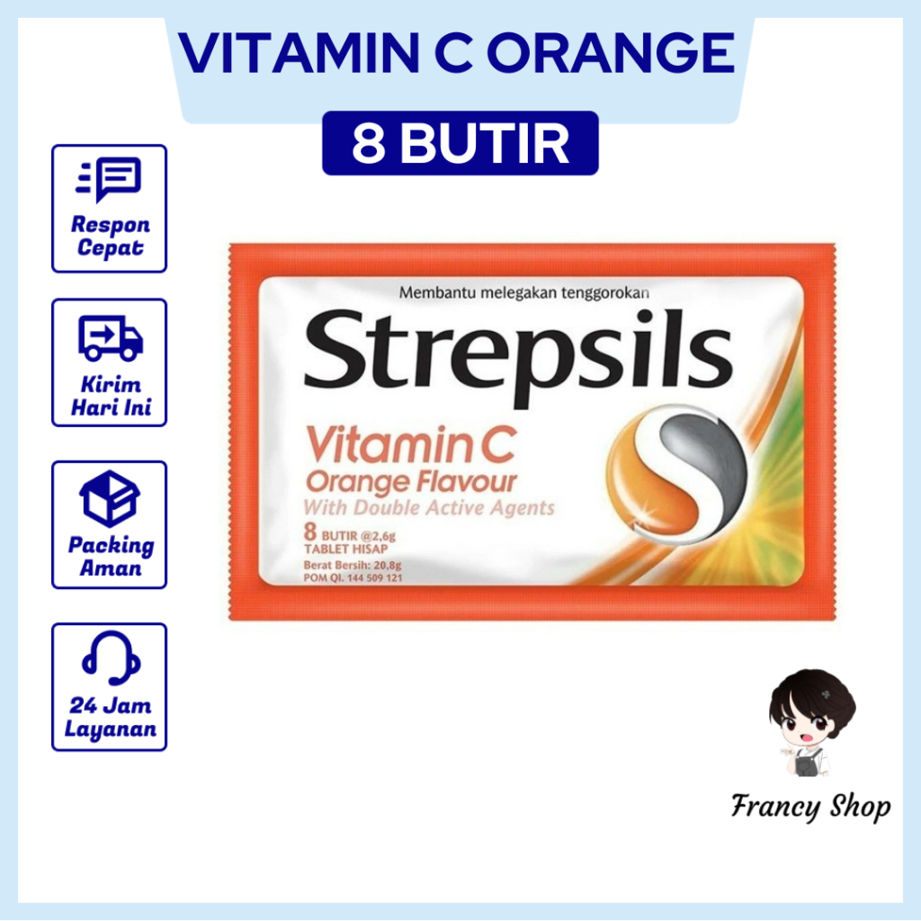 

Strepsils Vitamin C Orange Flavour Isi 8 Tablet Hisap