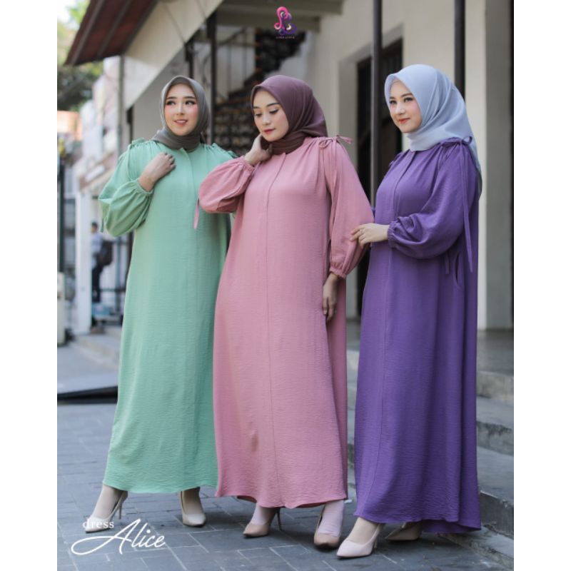 linalivia Hijab gamis ALICE maxi dress Cringkle