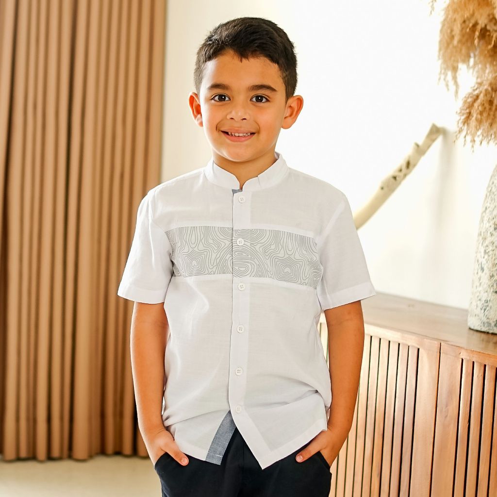 Cressida Kemeja Koko Kids Boy White - JB403P