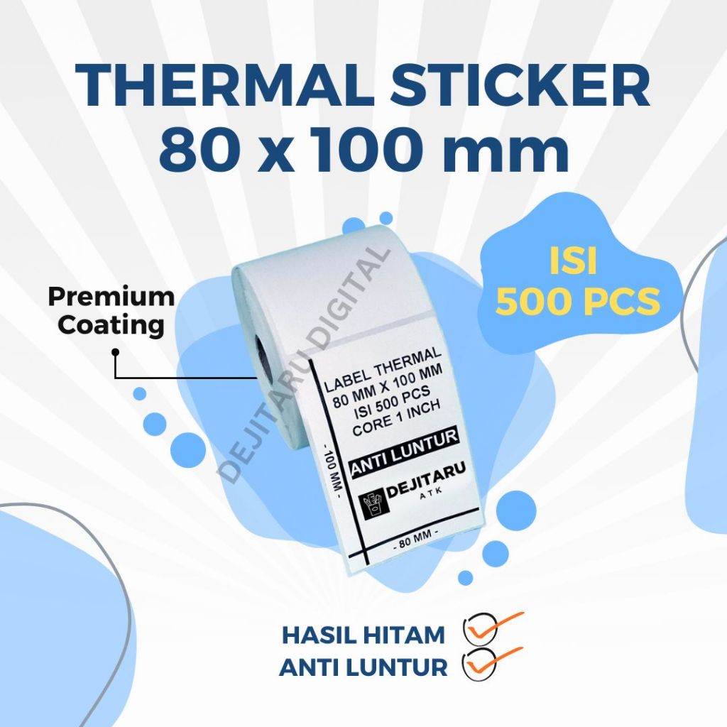 

KERTAS LABEL RESI PENGIRIMAN 80 x 100mm KERTAS THERMAL 80mm