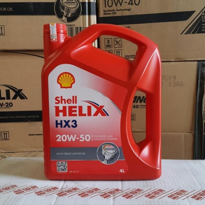 Oli Mesin Shell Helix HX3 20W-50 4 Liter- Oli Mobil Benain / Diesel