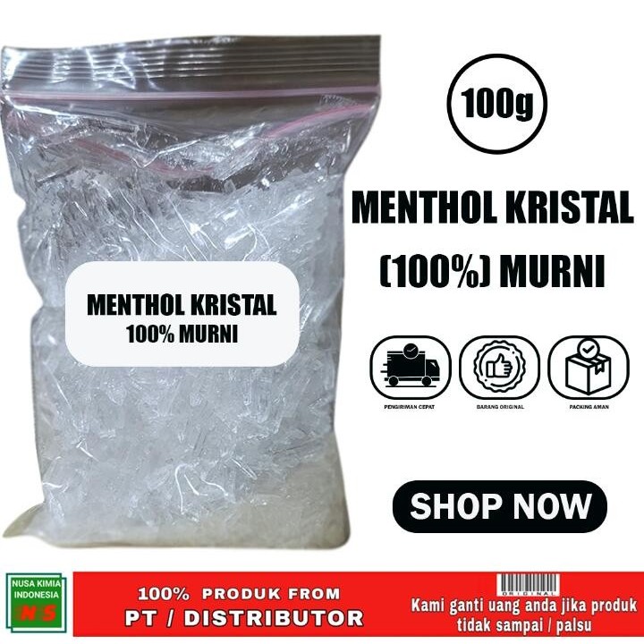 Mentol Kristal 100 gram/ Menthol Crystal ( Food Grade )