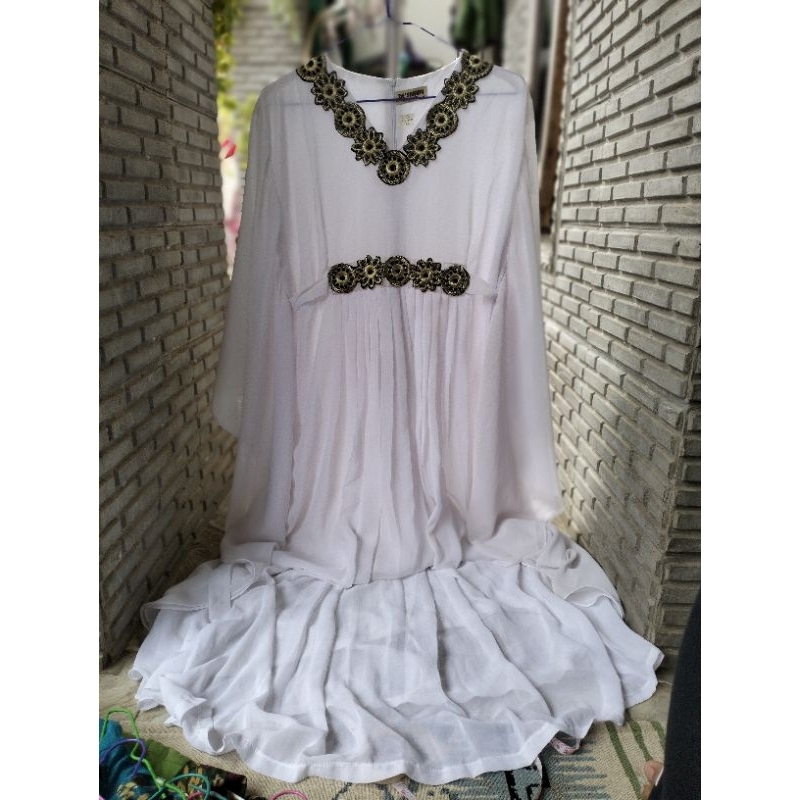 baju muslim kaftan putih