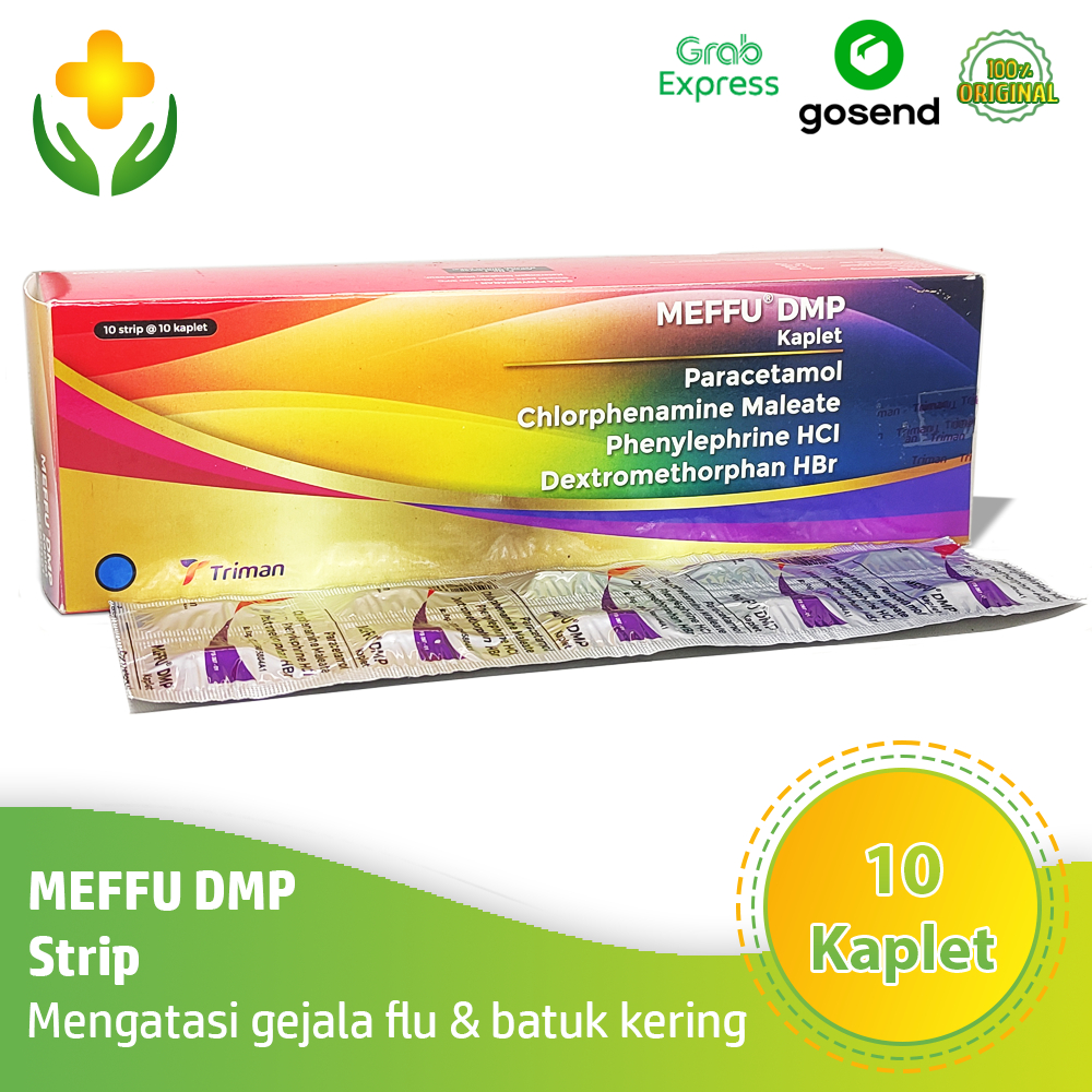 Meffu DMP Strip 10 Tablet Obat Flu Batuk Kering Pilek Demam