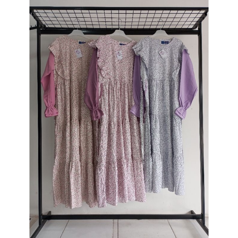 Gamis Anak Perempuan Motif Bunga Katun Jepang