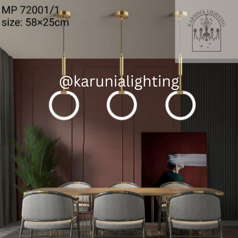 Lampu Gantung Modern Gold Ring Led 3 Colours