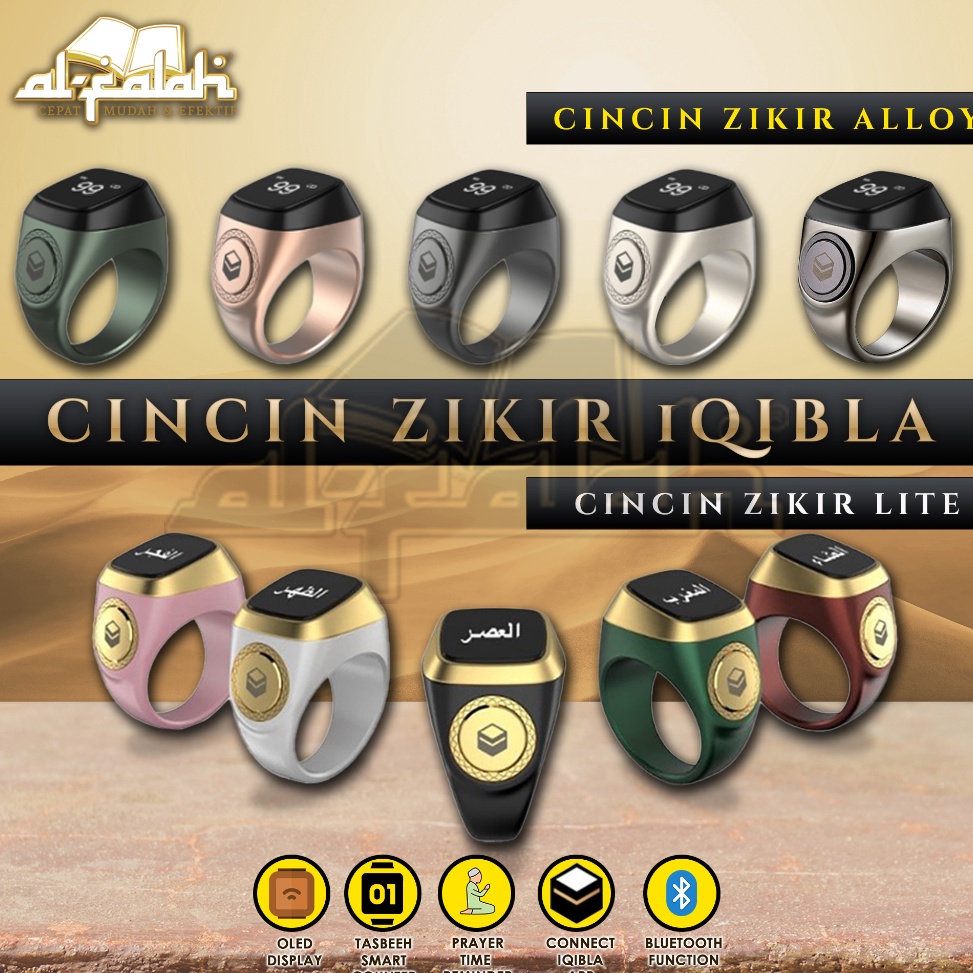 Promo Sale iQibla Cincin Dzikir Digital Bisa Dicas Ulang dan cincin BTS BSTWSH cincin tasbih modern