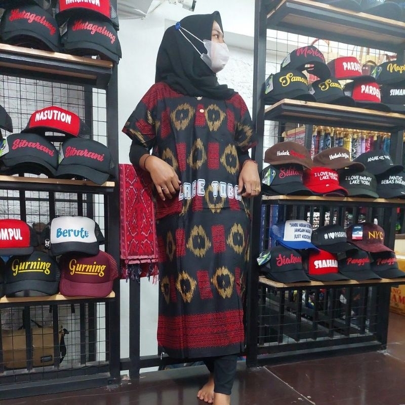 Daster Tumtuman model payung, Petak printing Bahan katun dingin