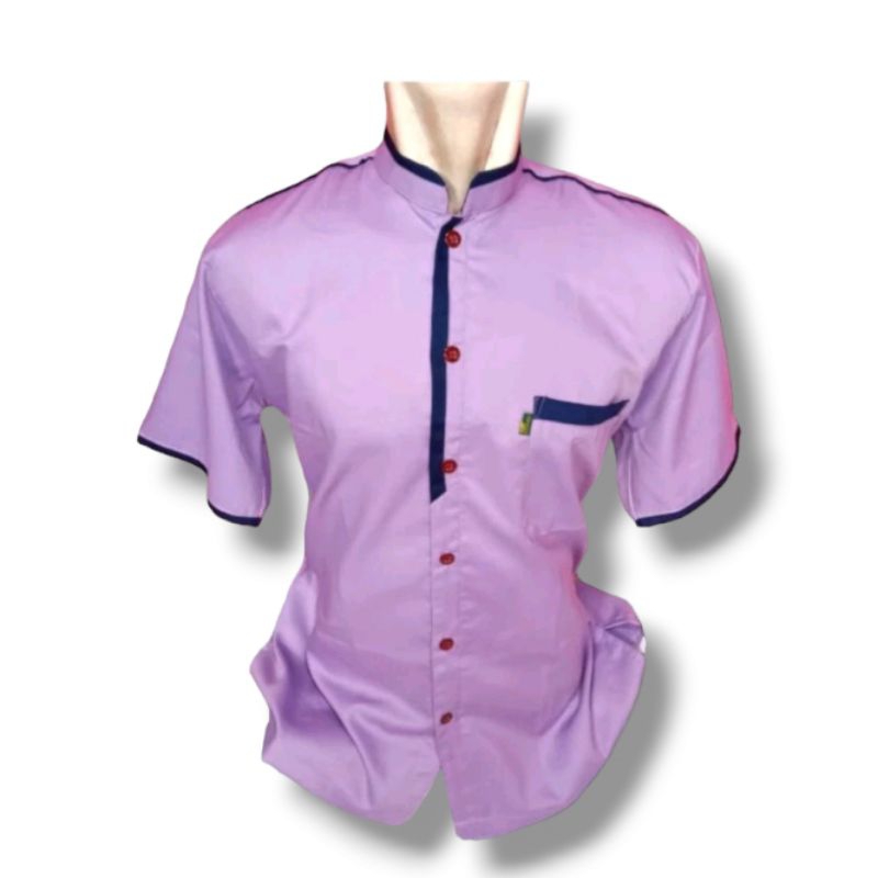 koko anak tanggung warna lilac ungu muda lengan pendek bahan toyobo premium