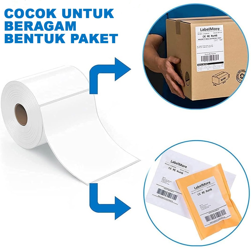 

LABEL STICKER THERMAL - KERTAS PRINT BARCODE UKURAN 100X150m E 250pcs/roll