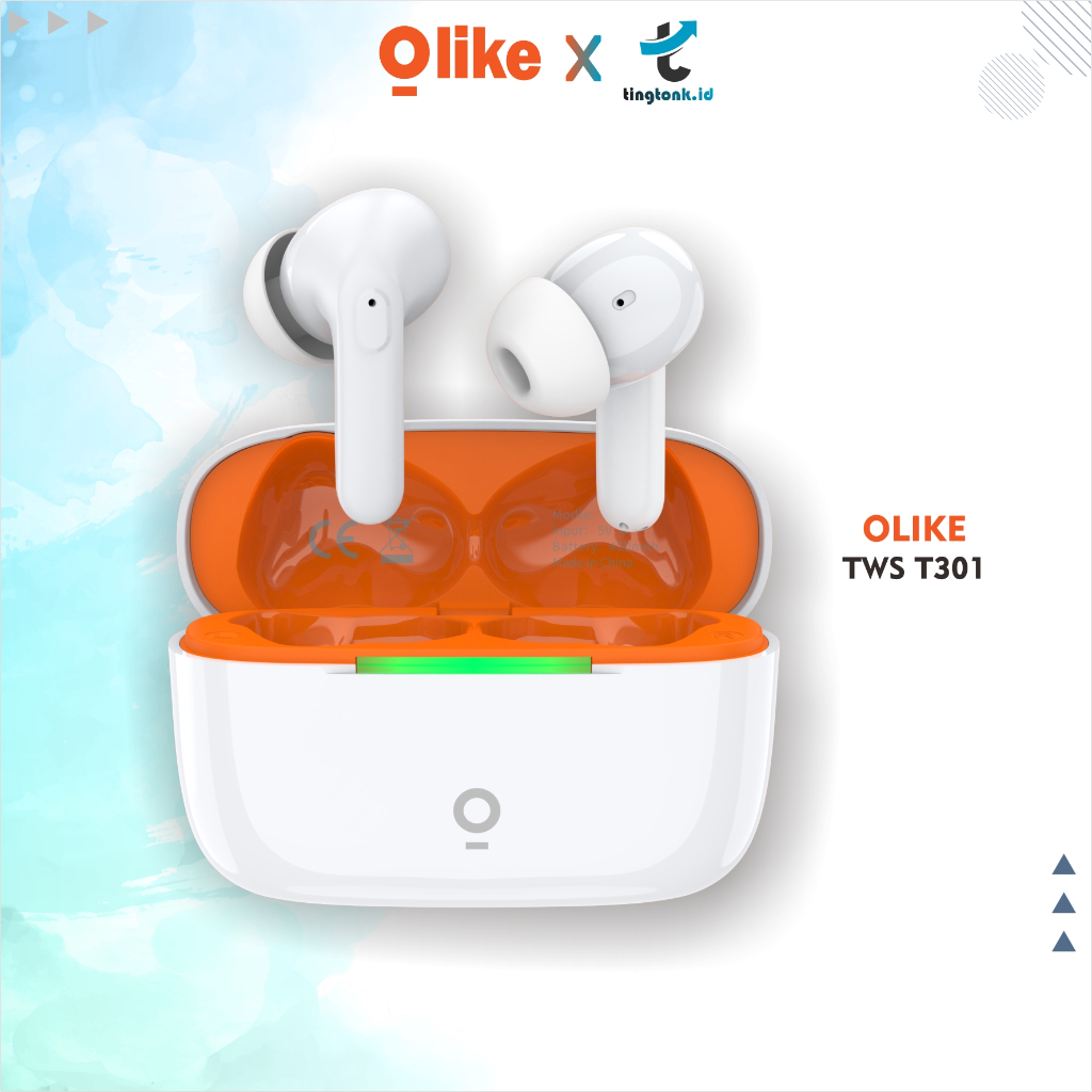 OLIKE TRUE WIRELESS BLUETOOTH EARPHONE EARBUDS TWS HEADSET ENC T301 ORIGINAL HANDPHONE LAPTOP OPPO S