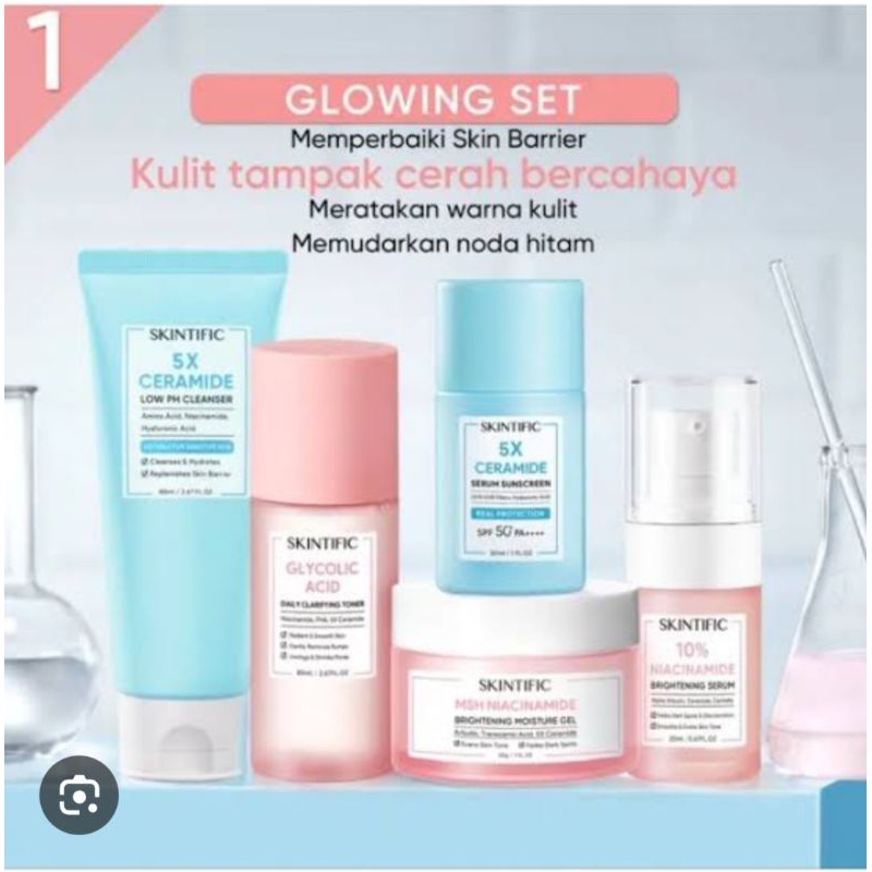 SKINTIFIC GLOWING SET 5 PAKET GLOWING CERAH WAJAH