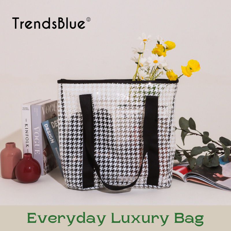 Trendsblue Original Tas Jinjing Belanja Bahan Mika Transparan Premium Lunak Ukuran Besar - Houndstoo