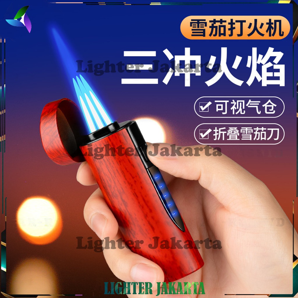 Korek Api Triple Las Gas Touch USB Bondn Lighter BD-8016