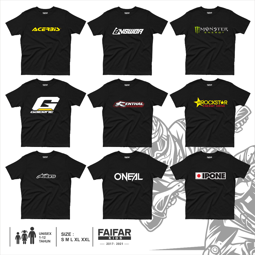BAJU ANAK MOTORCROSS KAOS ANAK UMUR 1 - 12 TAHUN T SHIRT MOTOR TRAIL ANAK ANAK KAOS TRAIL MOTORCROSS