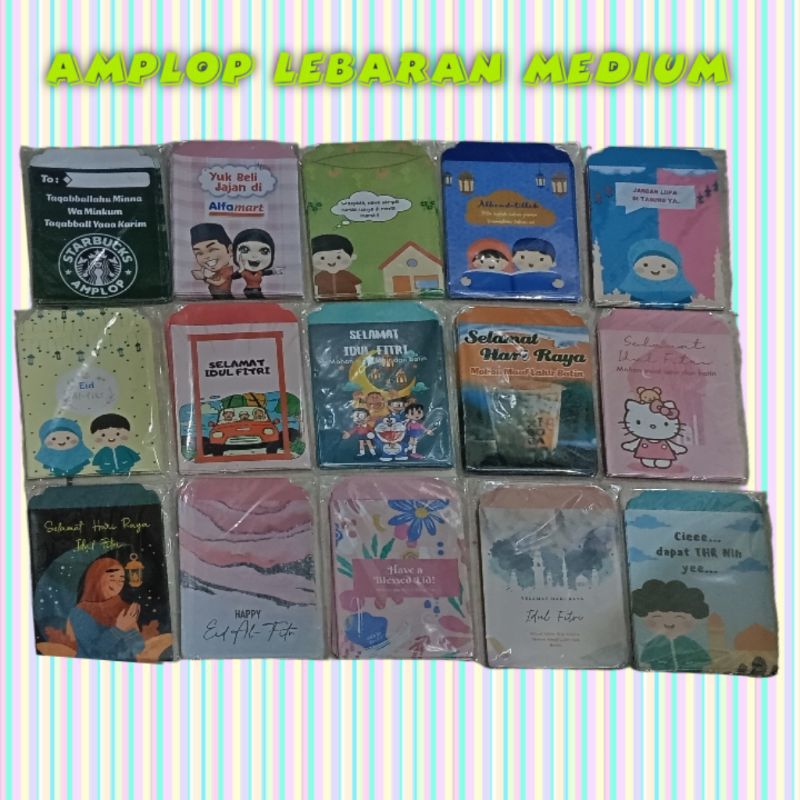 

amplop lebaran MEDIUM (7×12cm) 100 pcs/ 10 pack motif lucu RANDOM