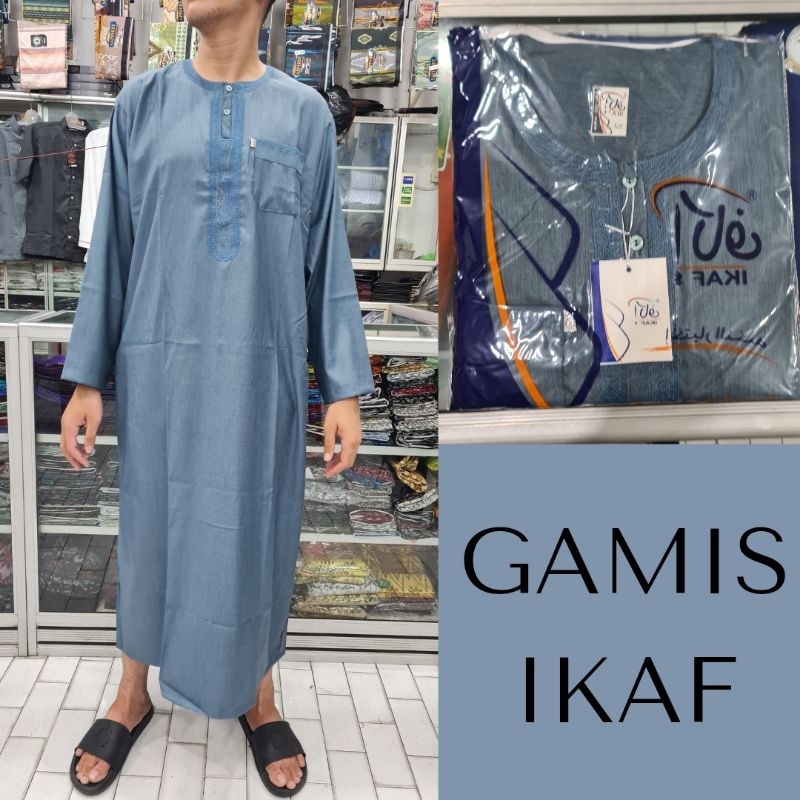 Jubah Ikaf Gamis Ikaf Lengan Panjang Katun Dewasa Original