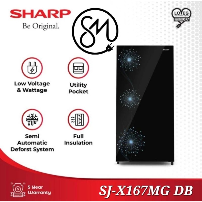 Kulkas Sharp 1 pintu SJ-X167MG DB DP 167MG SJX167 133 L