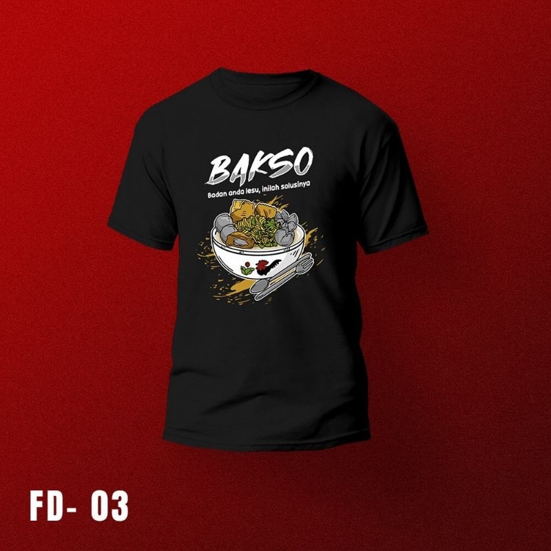 Tshirt Baju Kaos Distro bakso  / Kaos Distro Pria Wanita