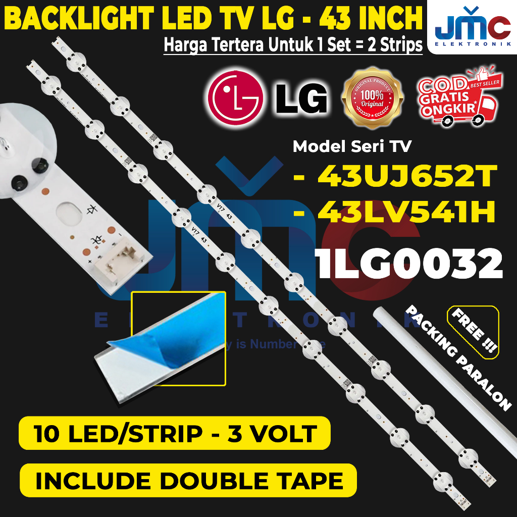 Backlight Tv LG 43UJ652T ATIYLJD 43LV541H Lampu Led Tv LG 43 inch