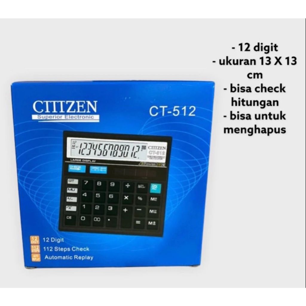 

Kalkulator Calculator Citizen CT-512 12Digit