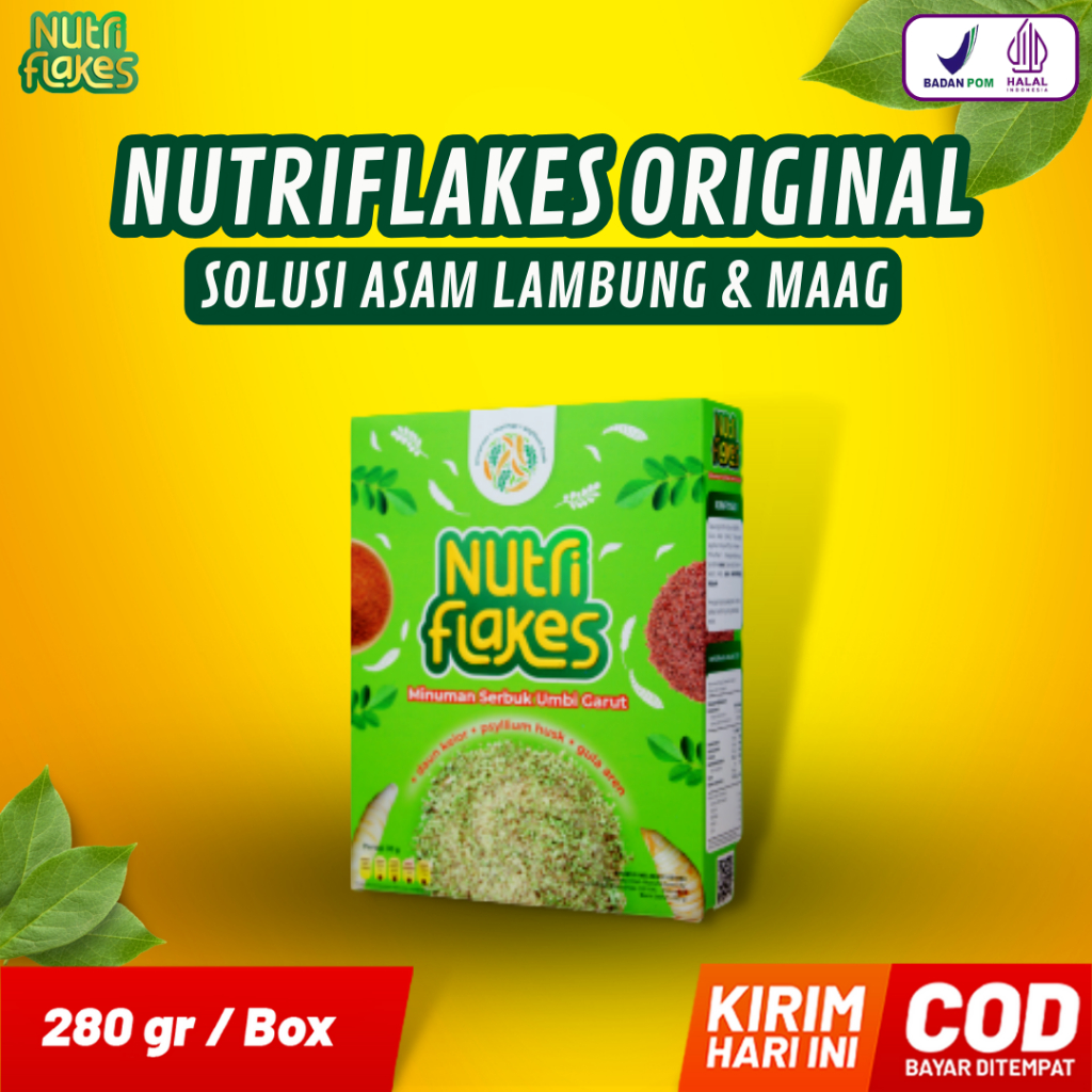 

Nutriflakes Suplemen Ibadah Puasa Sereal Umbi Garut Asam Lambung Ampuh Mengatasi Asam Lambung, Maag, Gerd 1 Box