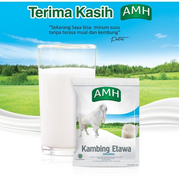 

AMH Susu Kambing Etawa Variant Original 1box 10 sachet PLUS JAHE MERAH