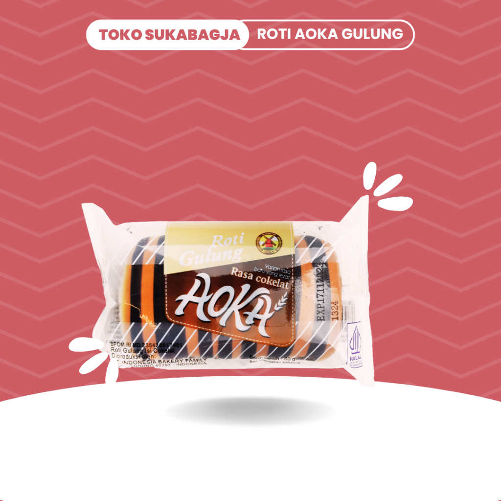 Roti Aoka Gulung Roti Panggang Lembut Rasa Coklat Keju Aoka Roti Gulung 65gr