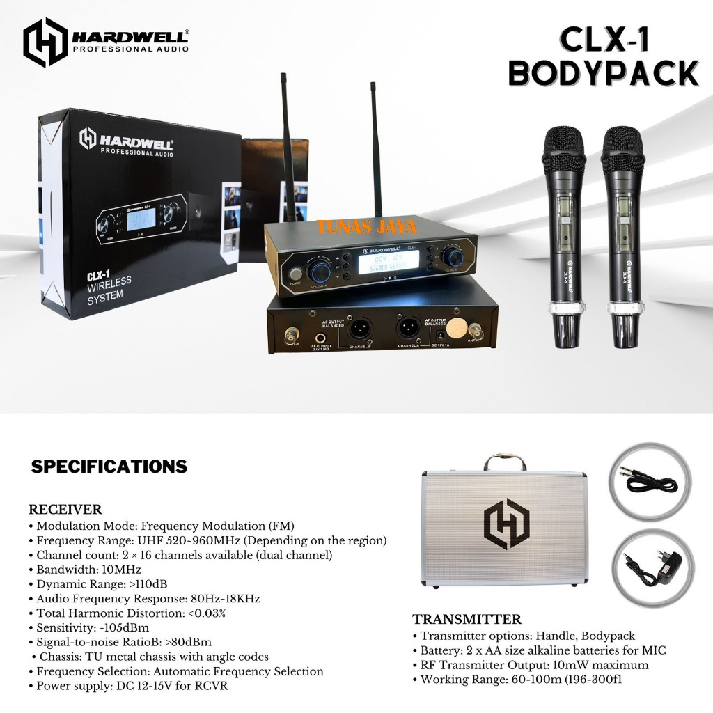 MIC WIRELESS HARDWELL CLX1 HARDWELL CLX-1 MIC WIRELESS HARDWELL CLX 1 ORIGINAL