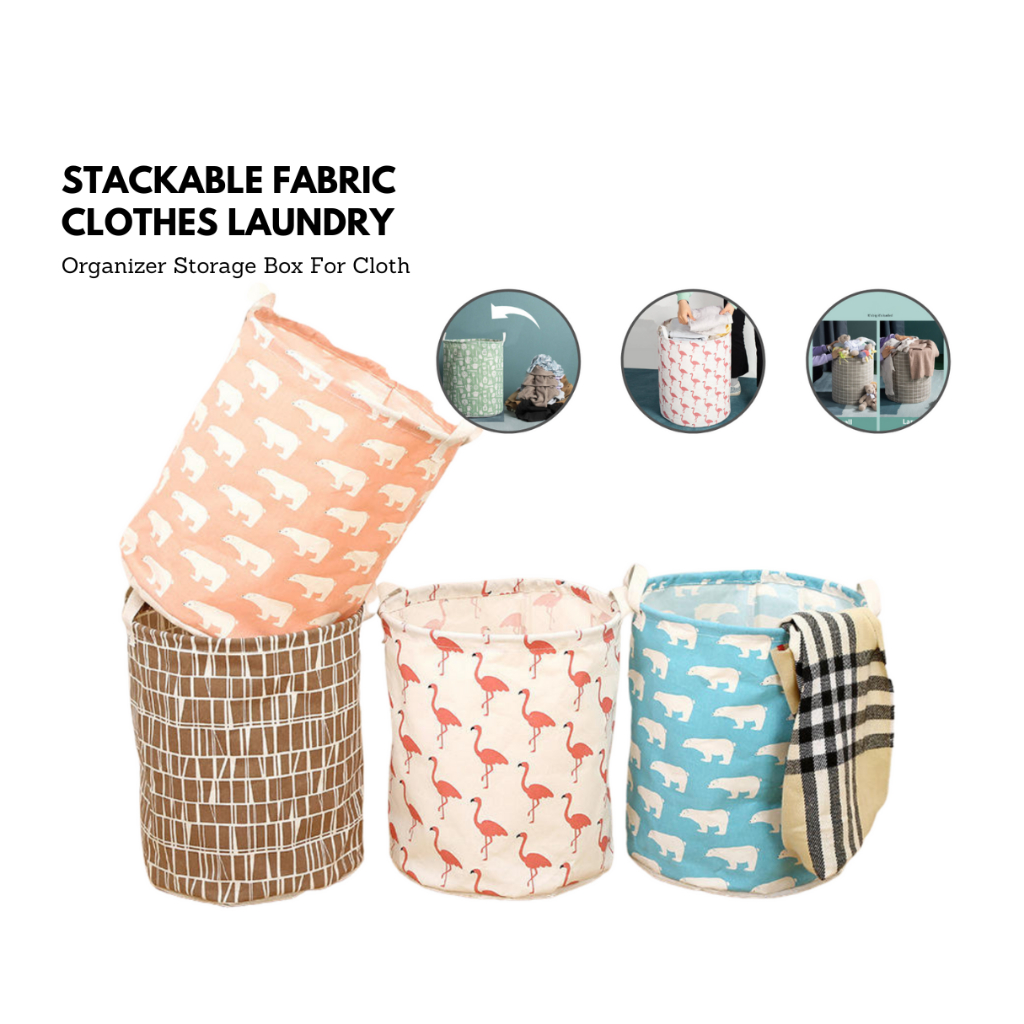 Keranjang Laundry Keranjang Pakaian Baju Kotor Bersih Laundry Bag Motif Karakter Lucu Keranjang Jumb