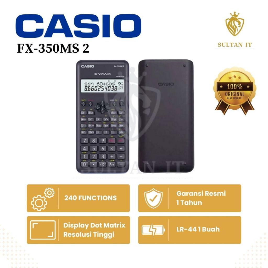 

Casio FX-350MS 2nd Edition / FX 82ES Plus 2ND EDITION Calculator Scientific Orinal