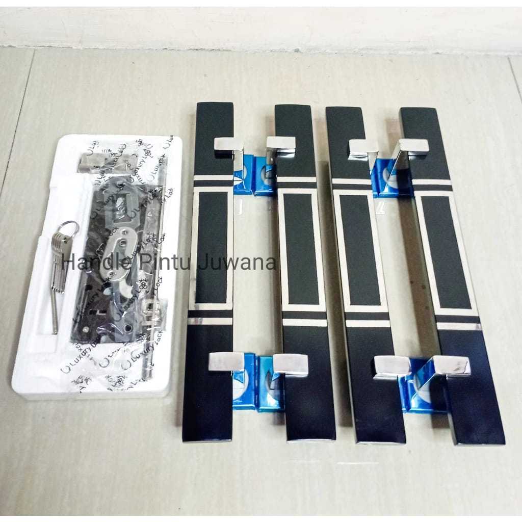 paket 4 gagang + kunci handle pintu rumah panjang 80 cm 100 cm 120 cm pegangan pintu rumah minimalis