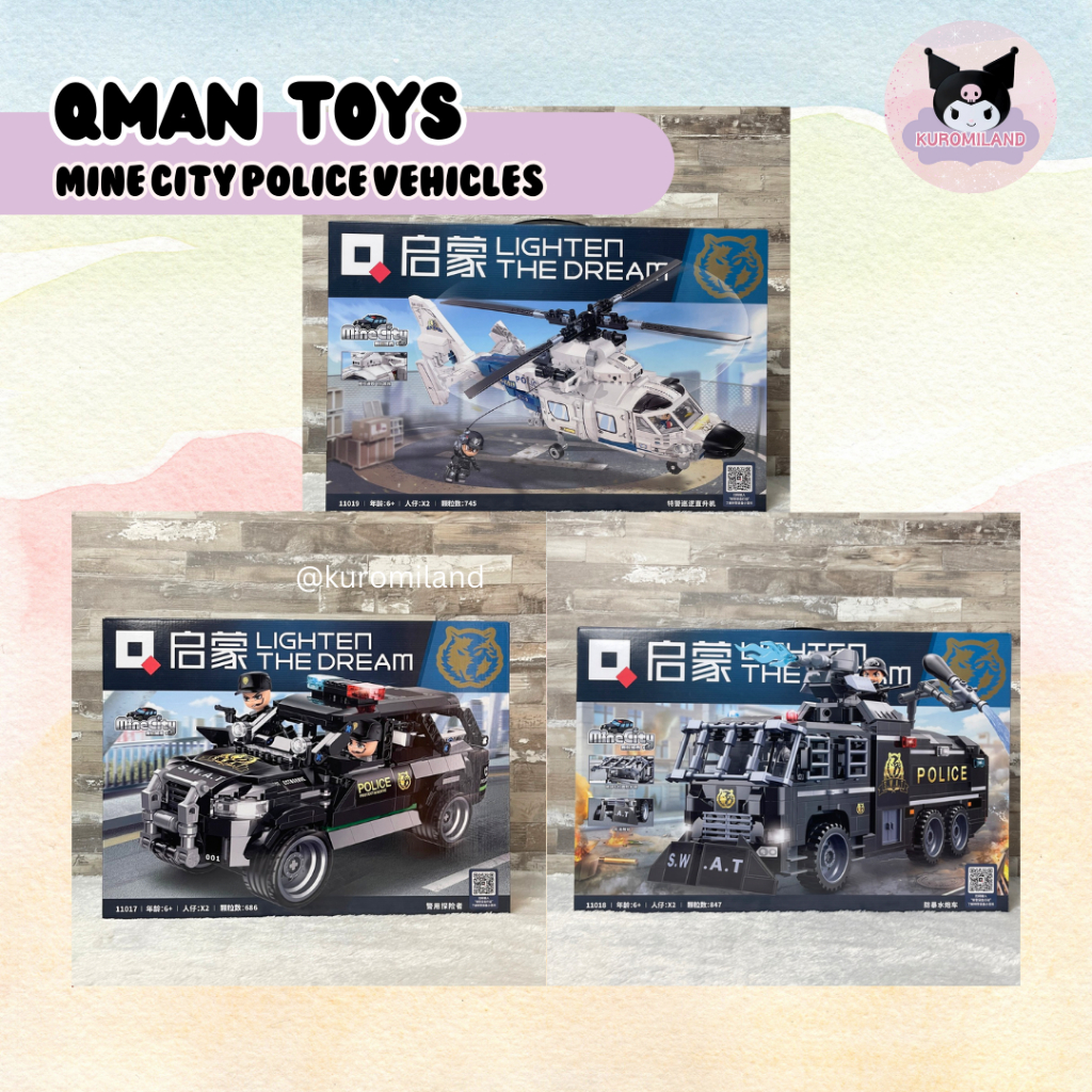 QMAN TOYS Mine City Police Vehicle - Bricks bongkar susun brick block Blocks Mainan edukasi anak dan