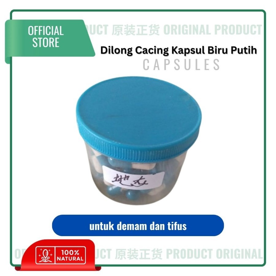 Dilong Cacing Kapsul Biru Putih [untuk demam dan tifus]