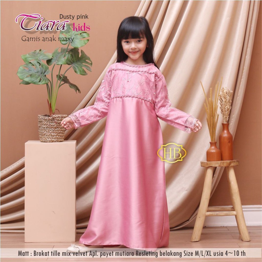 Fairyrozi Gamis Long Dress Tiara Kids Anak Perempuan 4 - 12 Tahun Bahan Premium