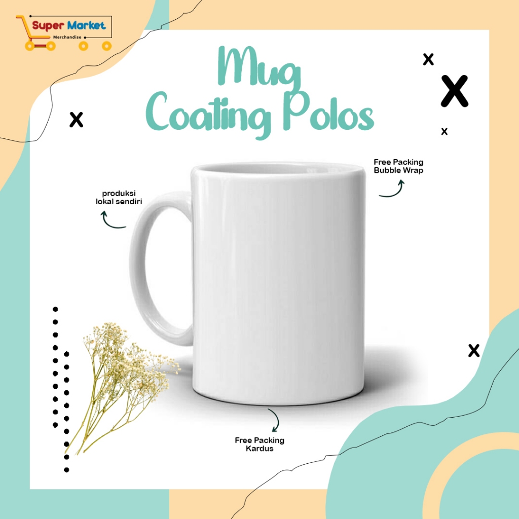 Mug Keramik Putih Polos 11oz / Bahan Mug custom SNI Coating / Mug Coating Polos Lokal Bukan Mug Impo
