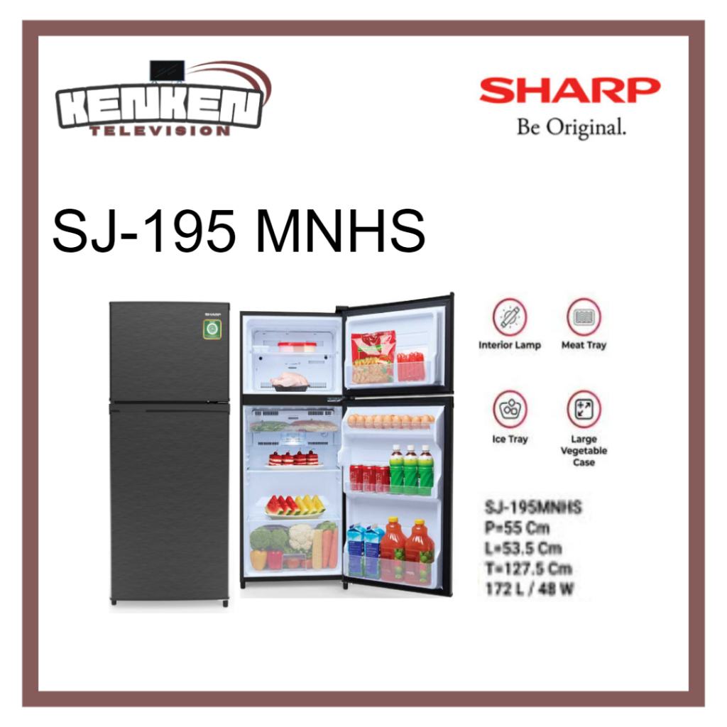 KULKAS SHARP 2 PINTU SJ-195MNHS KIREI SERIES