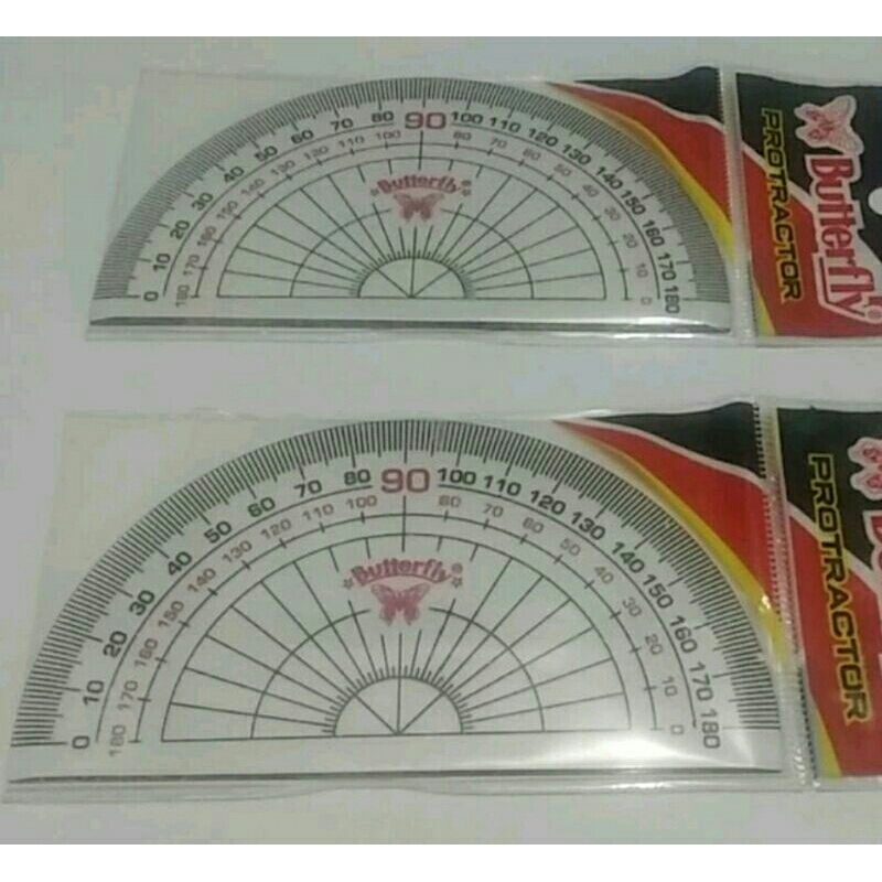 

BUTTERFLY PROTRACTOR 180° PENGGARIS BUSUR 180° DERAJAT 15 CM