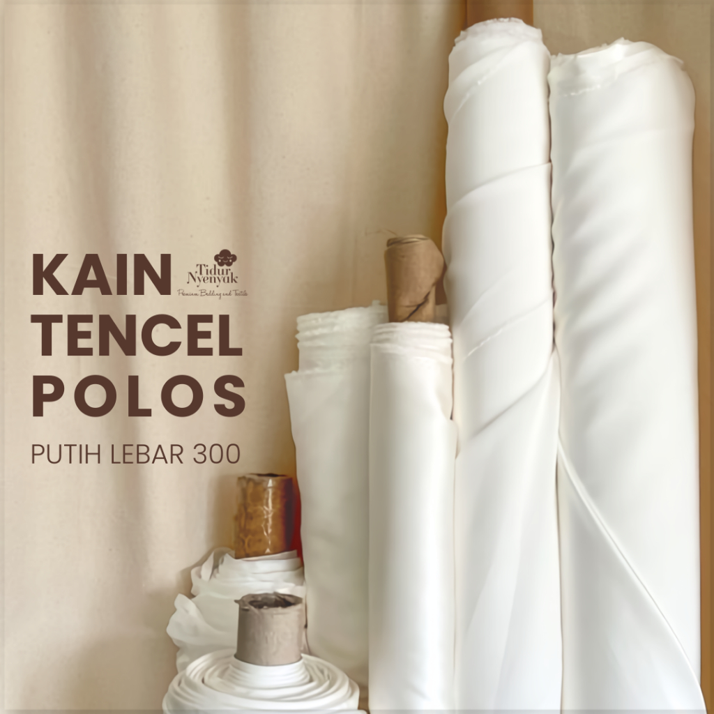 KAIN SUTRA TNCL 60S POLOS PER 50 CM PUTIH PREMIUM ORGANIC HOTEL BED SHEET PAJAMAS BANTAL KOL PART4