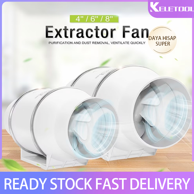6 8 Inch kipas exhaust fan ventilasi multi fungsi  Exhaust Fan Rumah Diam inline duct fan blower his