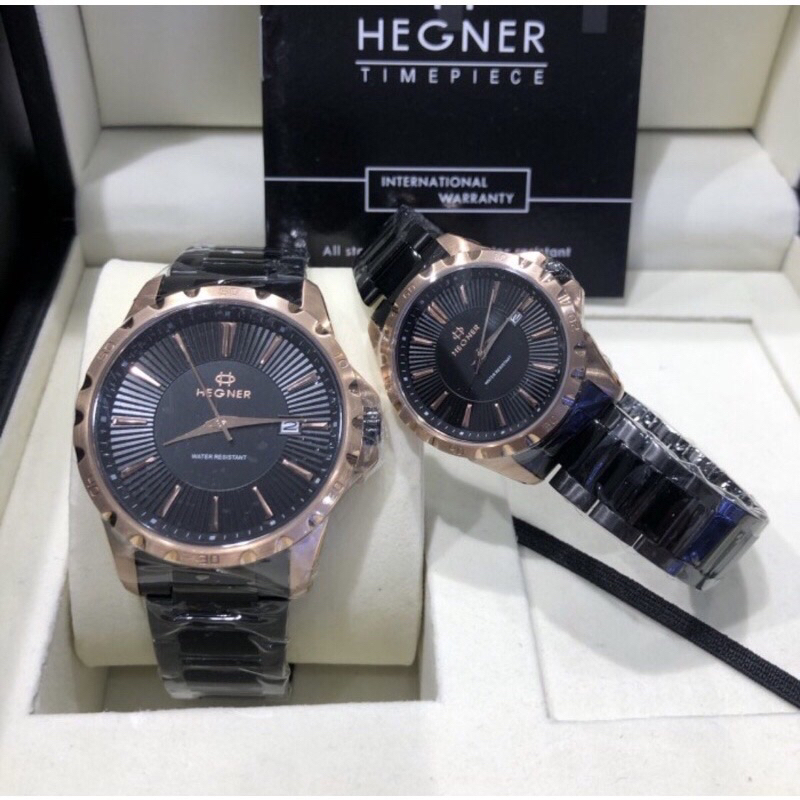 JAM TANGAN COUPLE HEGNER 1688G-1 - 1688L-1 / HW 1688G-L / HEGNER 1688 RANTAI [ORIGINAL]