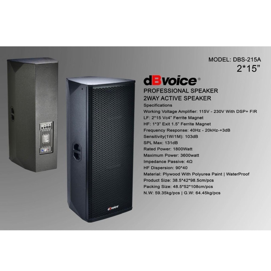 Speaker Aktif dB Voice DBS 215 A Original Active dBvoice DBS-215A DSP