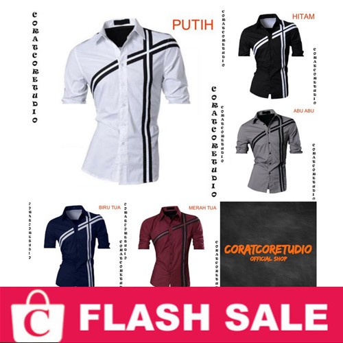 RISRUS FASHION Snowshop FortKlass FORTGLASS CORATCORETUDIO CHAMELEON Kemeja Pria Hem Cowok Jumbo Big