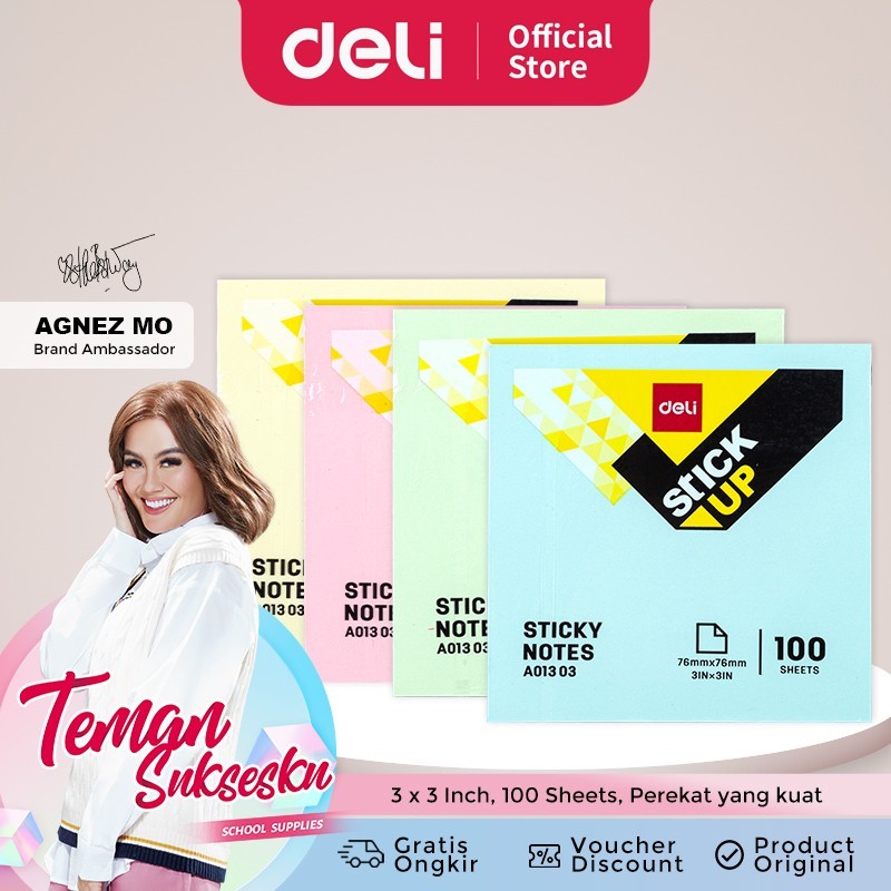 

Deli Sticky Notes 76×76mm 3''×3'' 100sheet EA01303