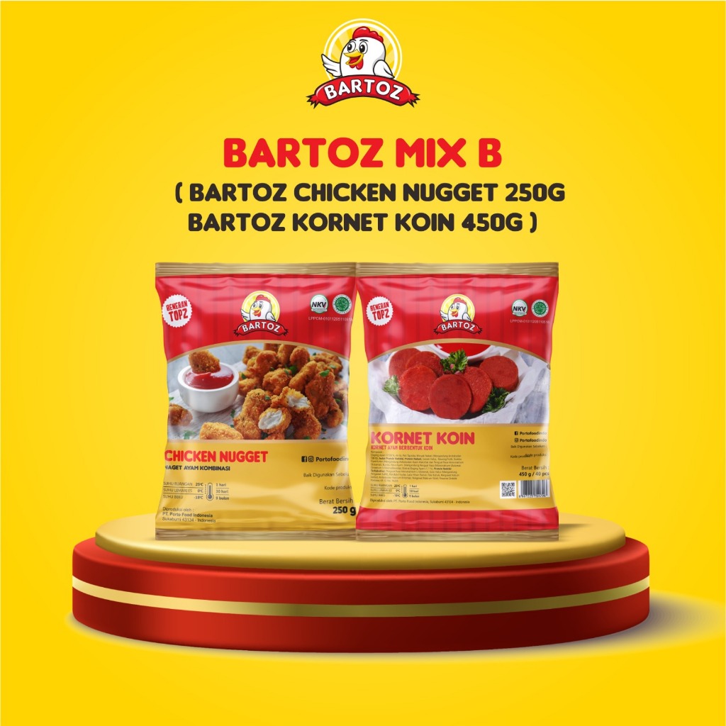 

Bartoz Mix B - Bartoz Chicken Nugget 250 g & Bartoz Kornet Koin 450 g