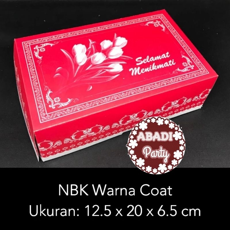 [minim 10 lembar] Dus NBK Warna Coat 12,5x20x6,5 / Dus Nasi Segi Panjang / Dos Kue isi 7 / Dus Snack