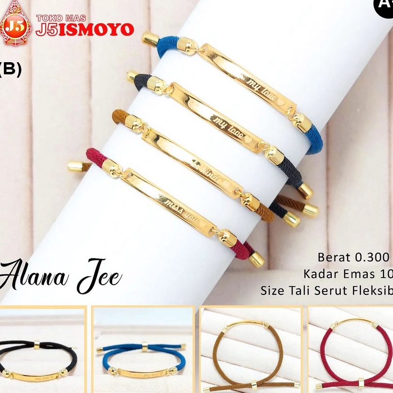 Harga Bagus Gelang Tali Kombinasi Emas Alana Jee Dewasa J5 Ismoyo