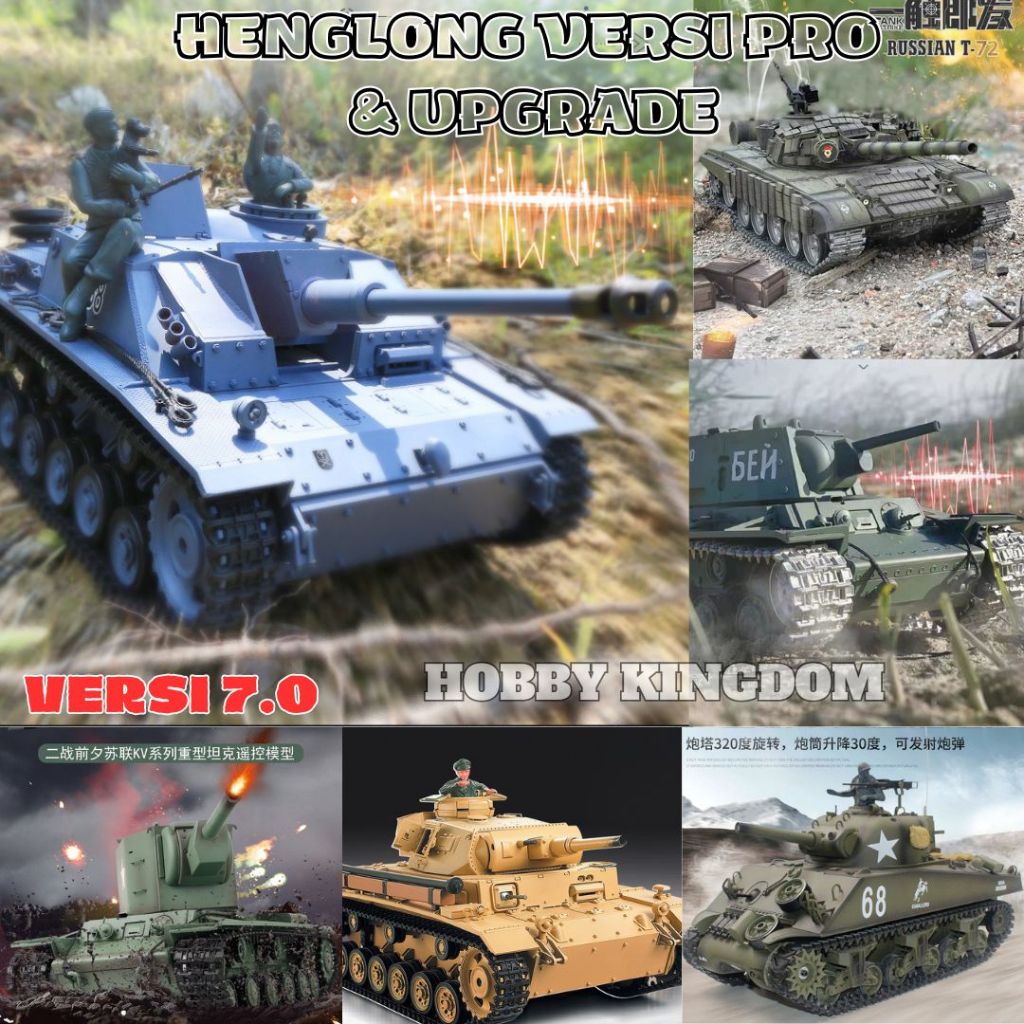 Henglong Heng Long Rc Tank Pro Upgrade German Tiger Russia Metal Track Gearbox Ultifunctional Compet