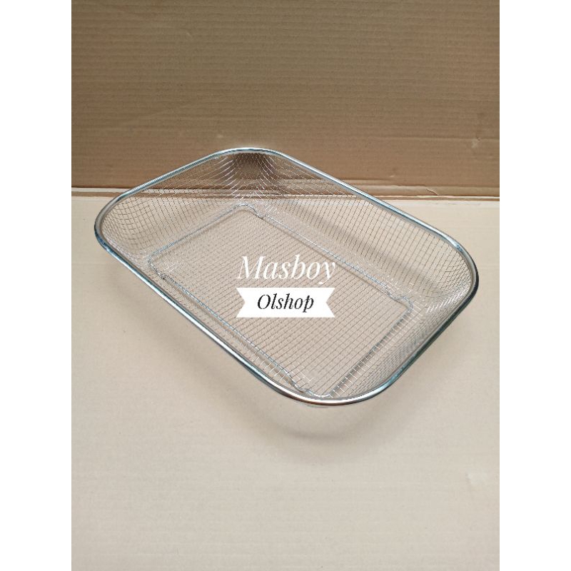 Saringan Kotak Nampan Tray Stainless / Tirisan Minyak / Food Drying