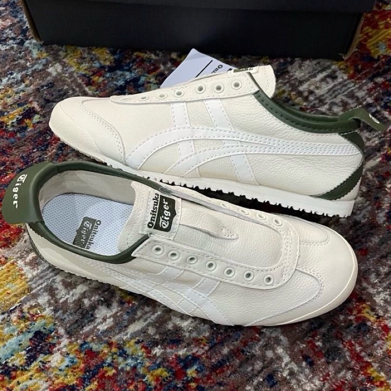 Onitsuka Tiger Mexico 66 Slip On Leather (XB006) White Cream / Green ORIGINAL